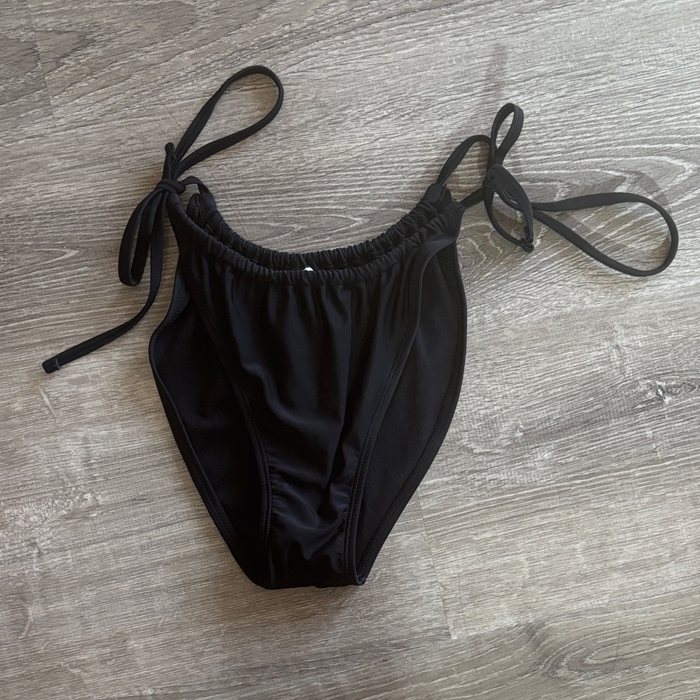 wild fable Black Ruched Bikini Bottoms with Side Ties